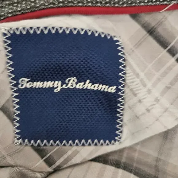 Tommy Bahama Gray Plaid Silk Cotton Blend Long Sleeve Button Up Shirt Men's XL - Picture 11 of 14